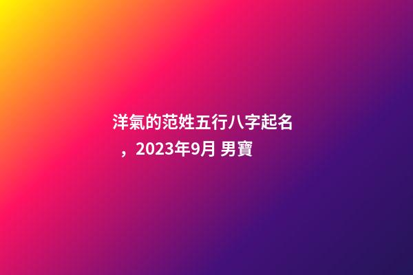 洋氣的范姓五行八字起名，2023年9月 男寶